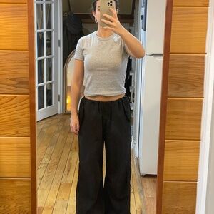 Black Cargo Wide-Leg Pants